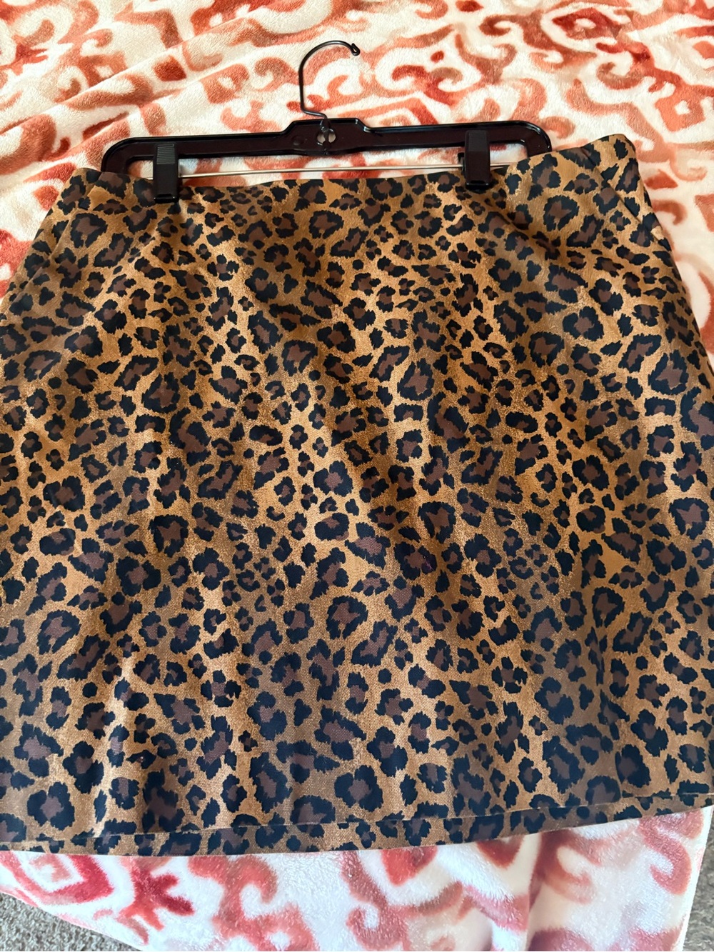 Leopard Print Mini Skirt in Brown/Black